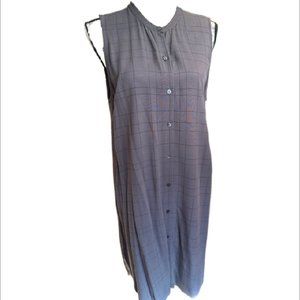 EILEEN FISHER Mandarin-Collar Sleeveless Botton Tunic Top